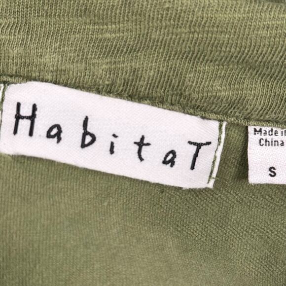 Habitat Womens Olive Green Lagenlook Stretch Cotton Knit Jacket Button Up sz S - Picture 16 of 16